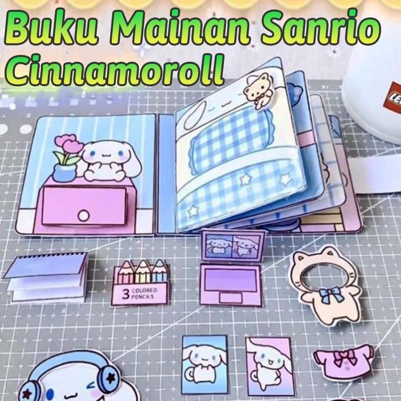 LARIS Sanrio Quiet book Cinnamoroll Kuromi Buku Diy Handmade Toys Paper Doll House hand Pom Pom Puri