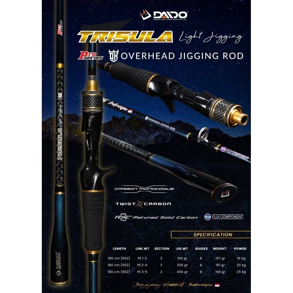 JORAN DAIDO TRISULA PRO LIGHT JIGGING SERIES 180CM PE1-3 PE2-4