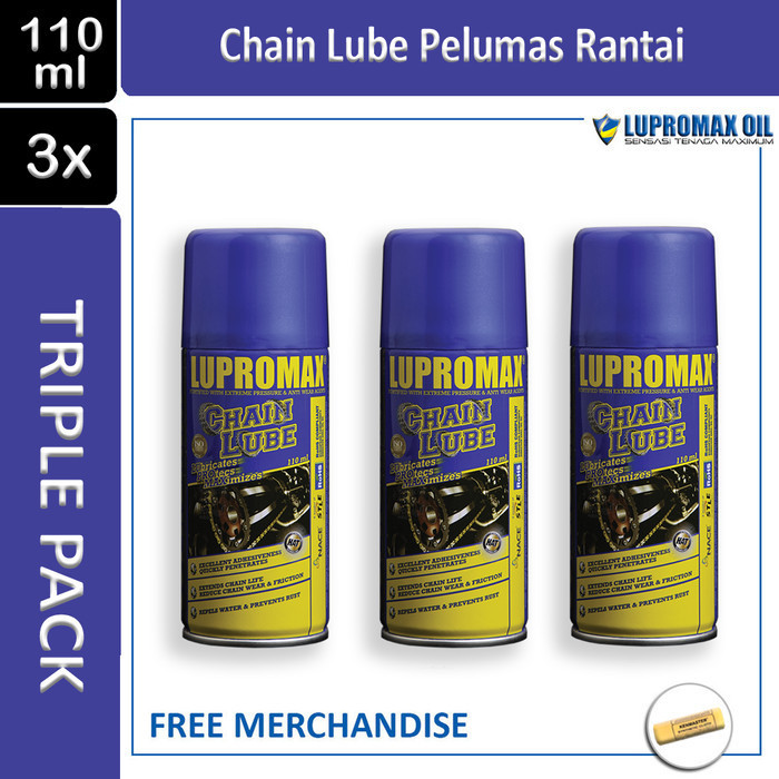 3PCS LUPROMAX CHAIN LUBE PELUMAS RANTAI - 110 ML