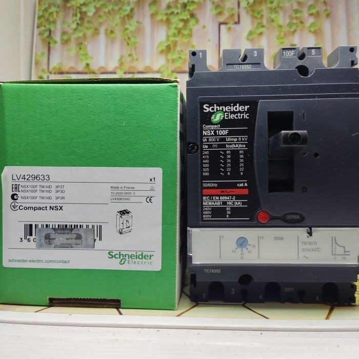MCCB SCHNEIDER NSX100F 3X50A LV429633 NSX 100 F 3P 50A TM50D