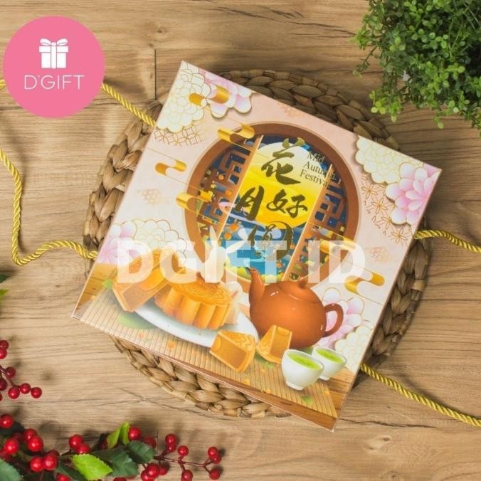 

Box Dus Mooncake Kotak Kue Bulan Untuk 4 Mooncake 120-150gr - Bai Tu