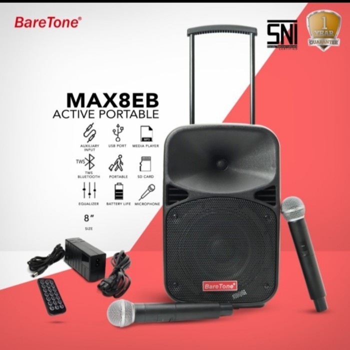 Speaker Portable Aktif Baretone 8 Inch Max 8Eb Original