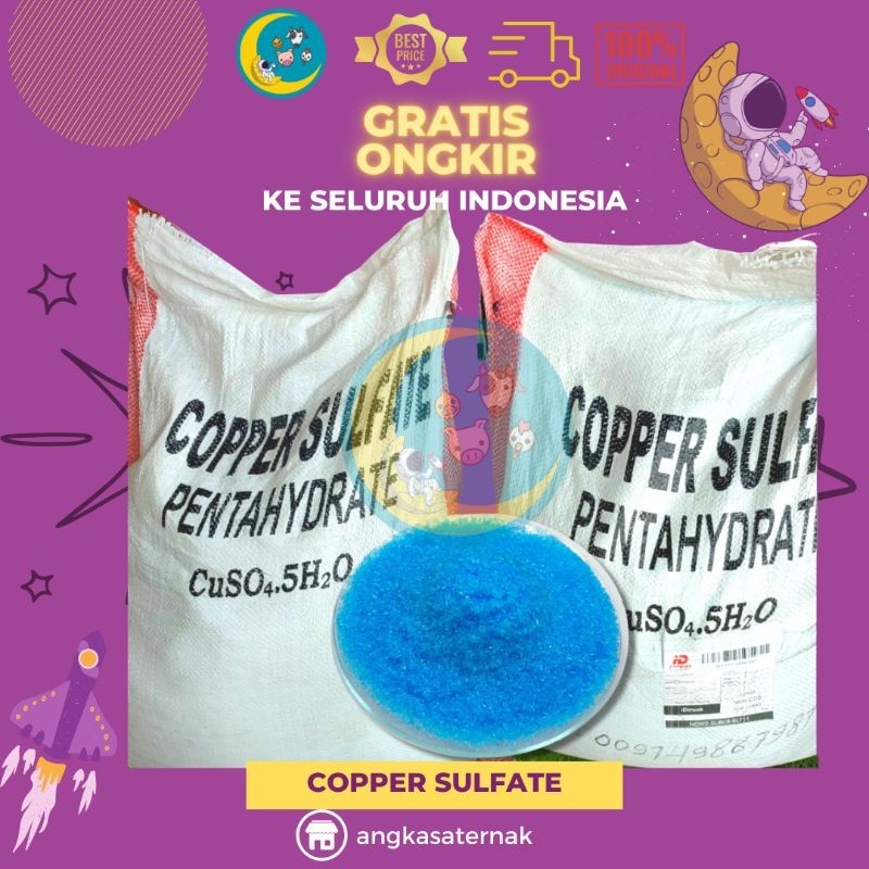 COPPER SULFAT / TERUSI ANTI LUMUT 500 G - 1 KG - Penjernih Air Kolam, Tembaga Sulfat untuk Sapi PMK.