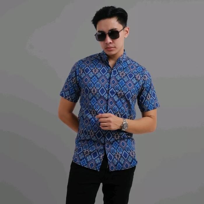 Hwyou Kemeja Batik Songket Premium Fashion Pria Kemeja Batik Songket