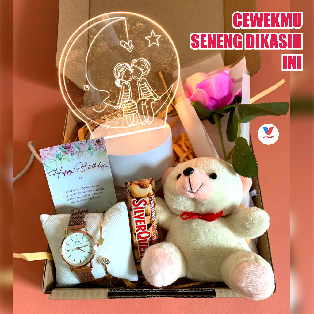 

Q6K KADO CEWEK ULANG TAHUN AESTHETIC HAMPERS COKELAT KADO ULTAH LAMPU LED HADIAH VALENTINE