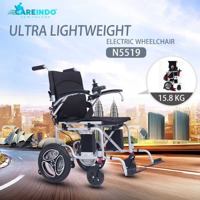 Kursi Roda Elektrik Paling Ringan Careindo N5519 Garansi Resmi