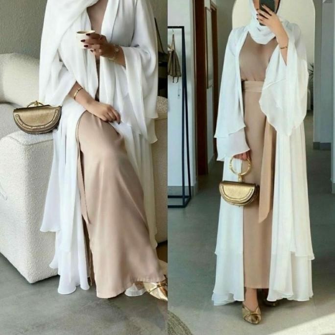 CANTIK ABAYA OUTER SIFON ELEGANT DRES MAXI SET ARAB DUBAI PASMINA JALA