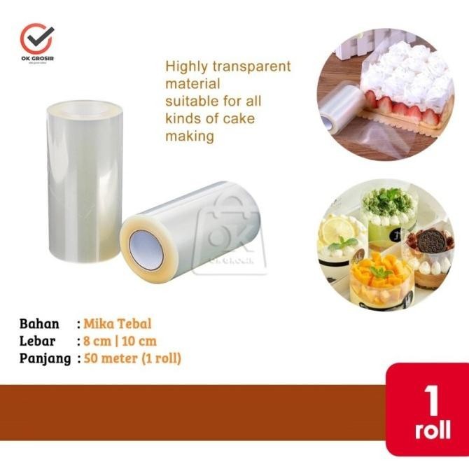 siap kirim mika roll bening / mika kue roti tart (1 roll 50m)