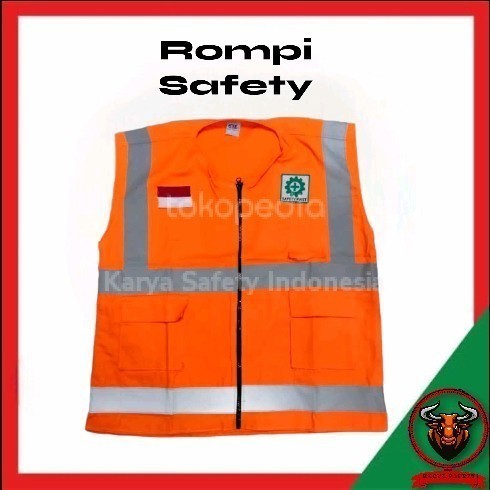 Rompi Safety / Rompi Safety Bahan Drill / Rompi Safety Proyek Orange
