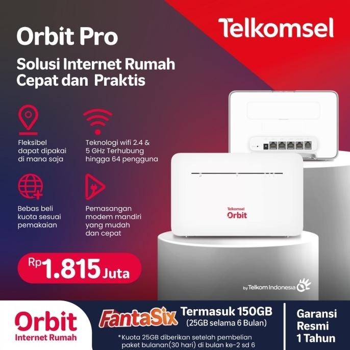 BARANG TERLARIS Orbit Pro H1 Modem Router WiFi 4G High Speed-Telkomsel Orbit Pro H1 4G