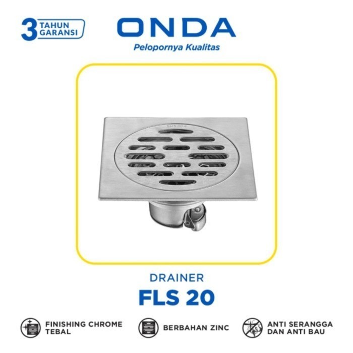 Onda Saringan Got Floor Drain Kamar Mandi Stainless Steel Fls 20 Fls20
