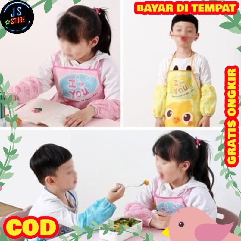 Apron Anak Celemek Plastik Bergambar Karakter Lucu AC91 Packing Aman