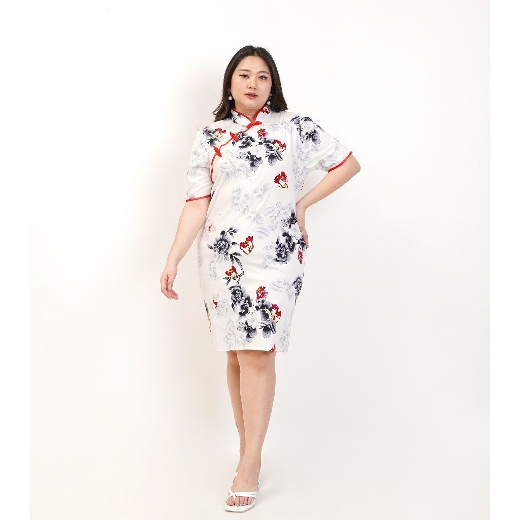 Dres Chongsam Wanita Dewasa Imlek Cantik 2023 Cheongsam Import Cina Jumbo Elegan Pendek Sexy Kekinia