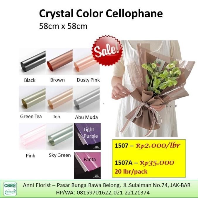 

Terbaru! Crystal Color Cellophane (1507A), 20 lbr, kertas buket - Fanta !!