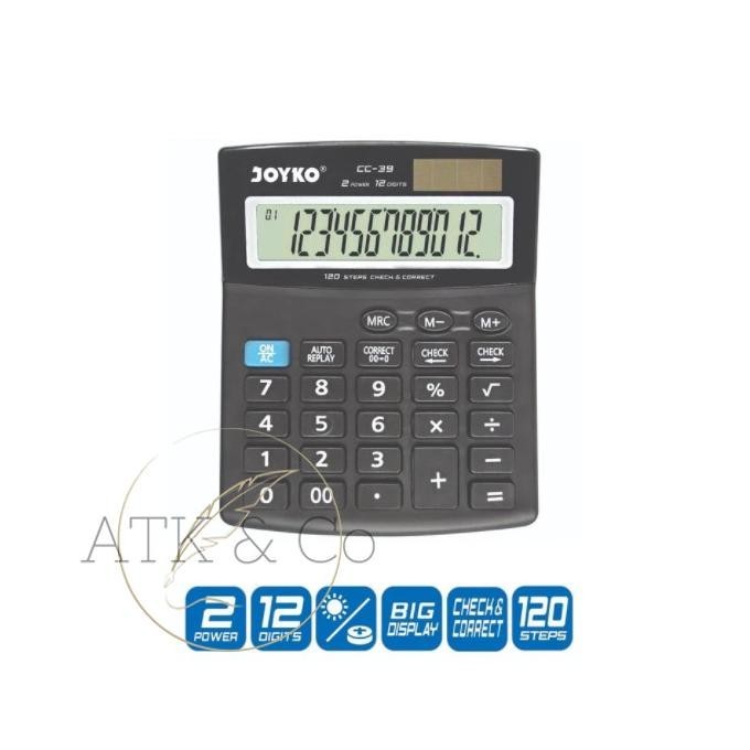 

Terlaris Calculator Pasar Joyko CC-39 - Kalkulator 12 Digits Check Correct !