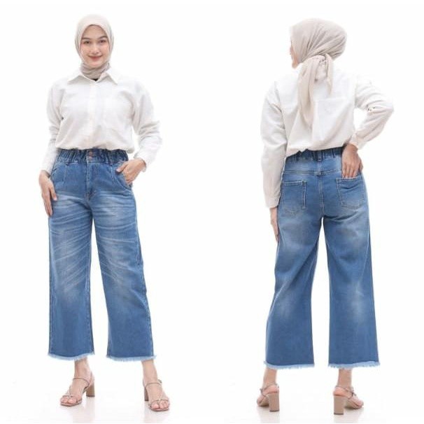 [ONLINE EXCLUSIVE] KULOT RAWIS JEANS// KULOT JEANS PINGGANG KARET