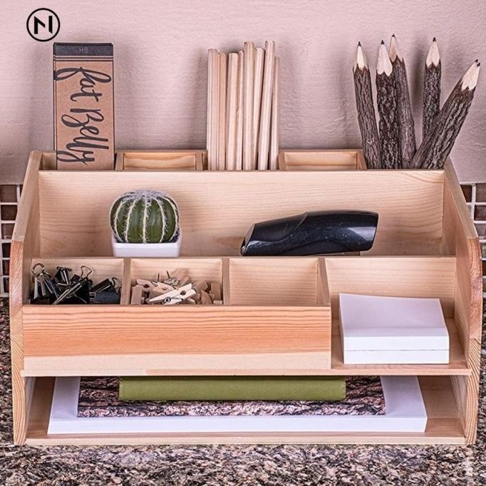 

Stationary Stand Organizer Rak Penyimpan Alat Tulis Pulpen Klip Nota