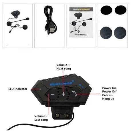 Headset Helm Bluetooth Wireless Bt-12 Untuk Helm Motor Bt Headset
