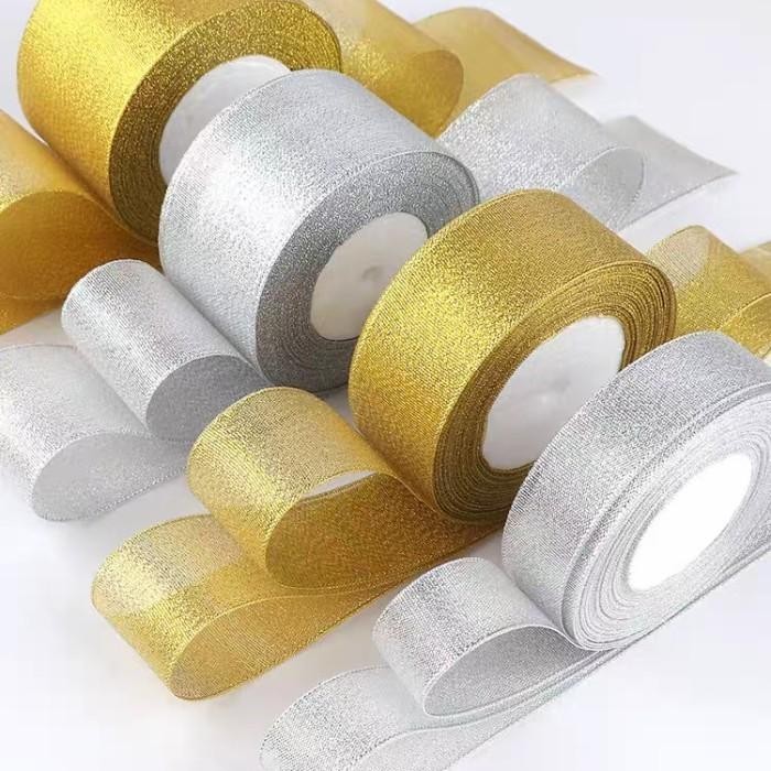 

(1Roll=22Meter) Pita Glitter Gold Pita Hampers Idul Fitri Pita Kado 088