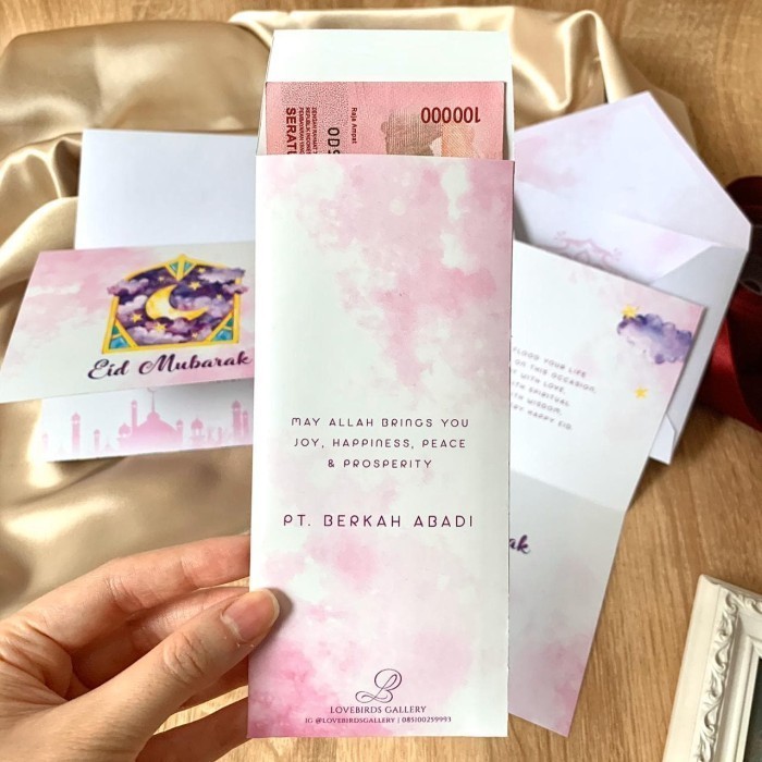 

[Sale] Amplop Uang / Angpao Lebaran Ramadan Custom Watercolor Window 063