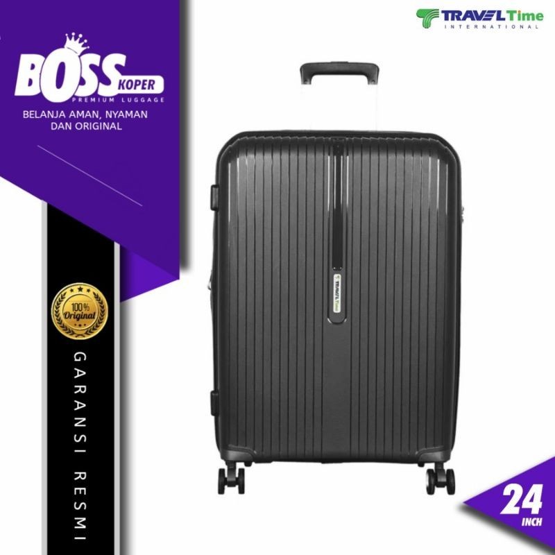 Koper Medium 24 Inch TRAVEL TIME Hardcase Kuat Expand TSA Original