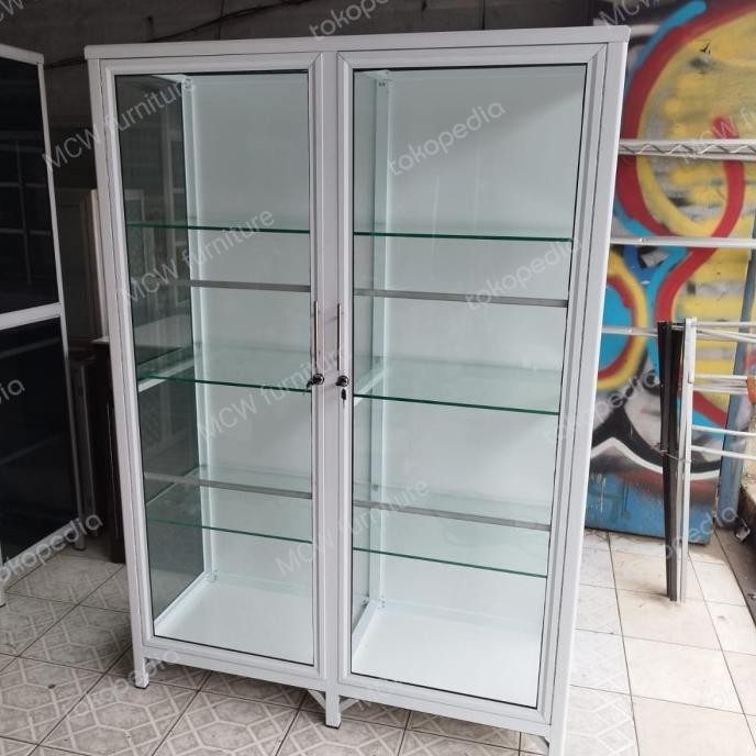 Big Sale Custom Lemari Pajangan Full Aluminium+Kaca/Display Cabinet/Lemari Tas. Terbaik