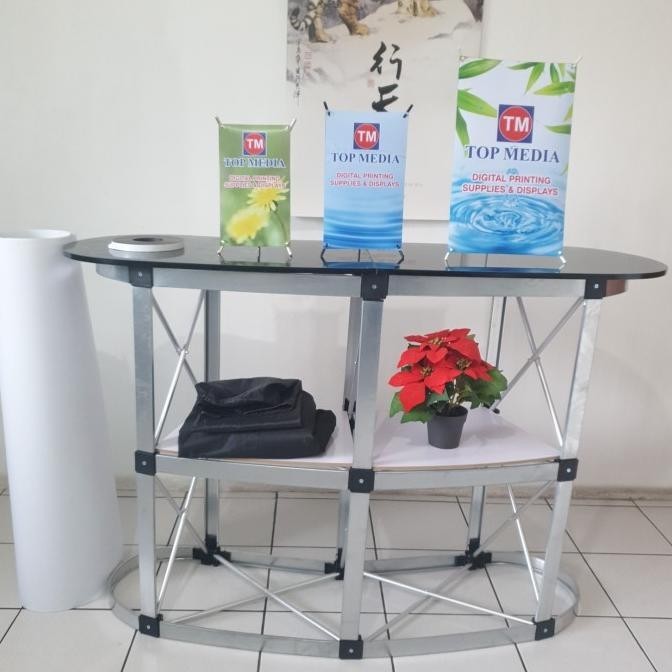 

Promotion Desk / Pop Up Table ( Tidak Termasuk Cetakan )