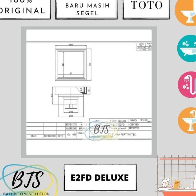 Termurah! FLOOR DRAIN / smart floor drain TOTO ECO E2FD DELUXE / E2FD/ ECO KOTAK
