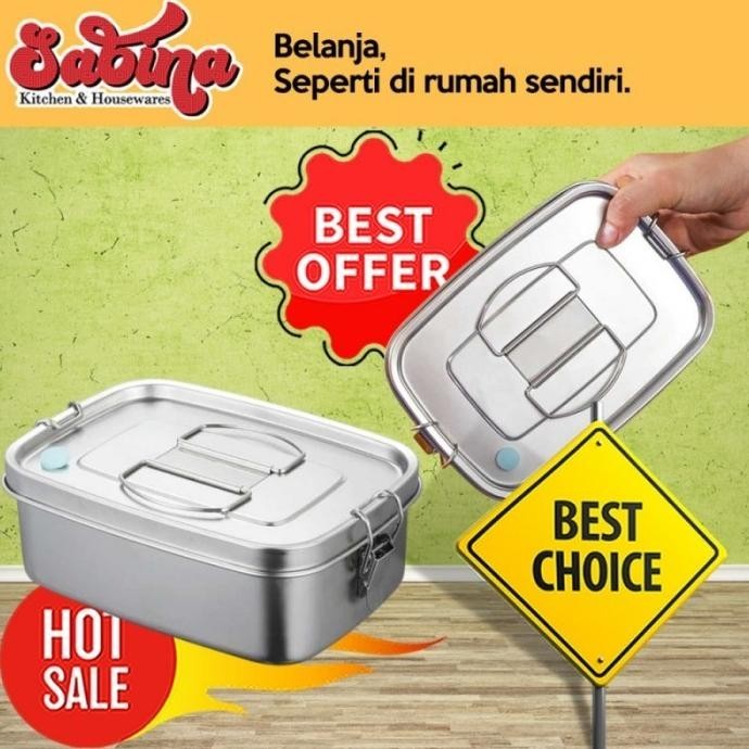 Kotak Makan Bekal Bento Lunch Box Lock N Lock Stainless Steel 304