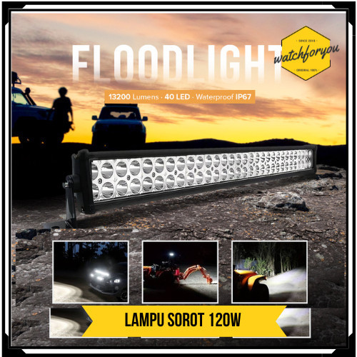 Lampu Sorot Tembak Led Bar Light Mobil Jeep Offroad Panjang Foglamp ON