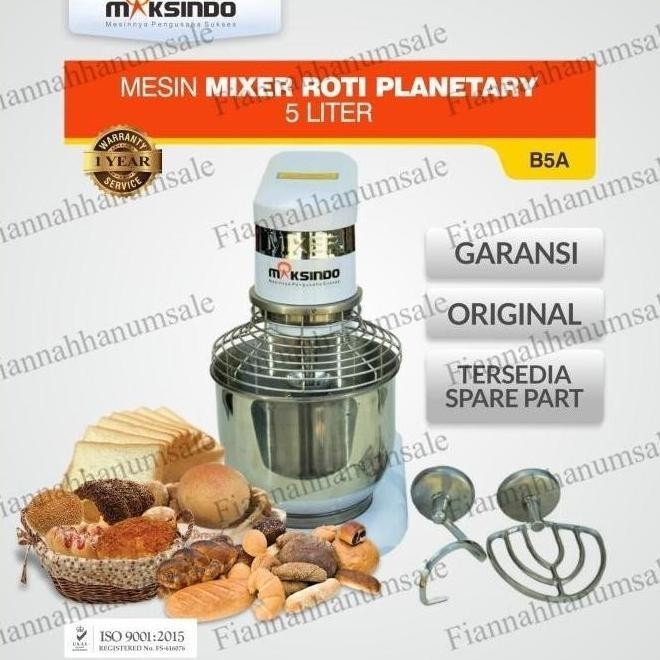 Miliki Mesin Mixer Roti Planetary 5 Liter Maksindo B5A Xajumxa