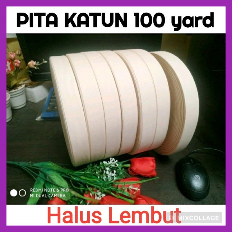 

Bahan Label Katun Polos 1cm 2cm 2,5cm 3cm per roll halus