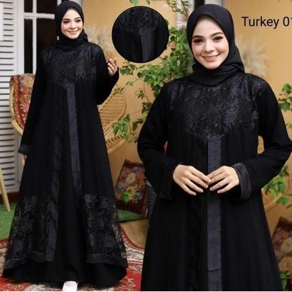 Gas Mewah Dress Abaya Hitam Dubai Turkey Arab Turkey 01