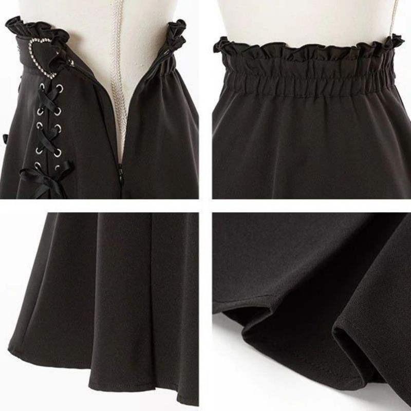 AJW HONEYL SHORT SKIRT JAPANESE JK JIRAI KEI NEW HIGH WAIST SLIMMING A-LINE SKIRT ANTI-LIGHT SKIRT
