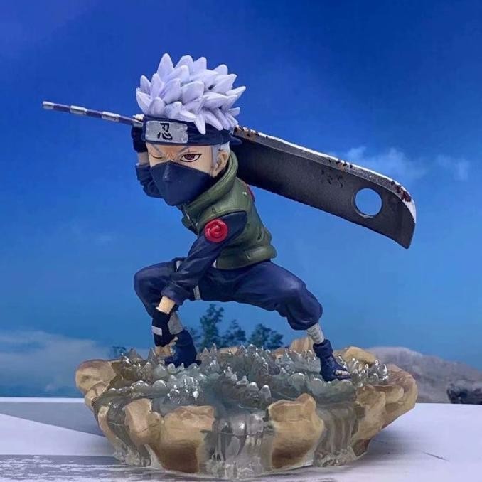 Action figure naruto kakashi zabuza sword - mainan anak koleksi