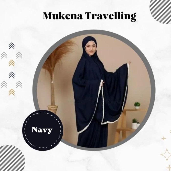 COD Mukena Rayon Free Tas Pouch Traveling / Mukena Travel Polos By Sabrina