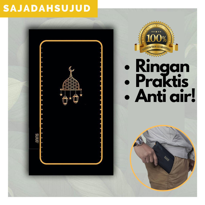 COD Sajadah Travel Kecil Simple Tipis Sujud Sejadah Portable Ringan Hitam