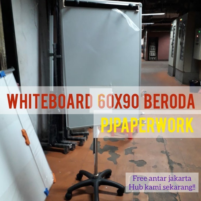 

Whiteboard Magnetic Roda 60X90 Cm Sakana /Papan Tulis Flipchart Beroda