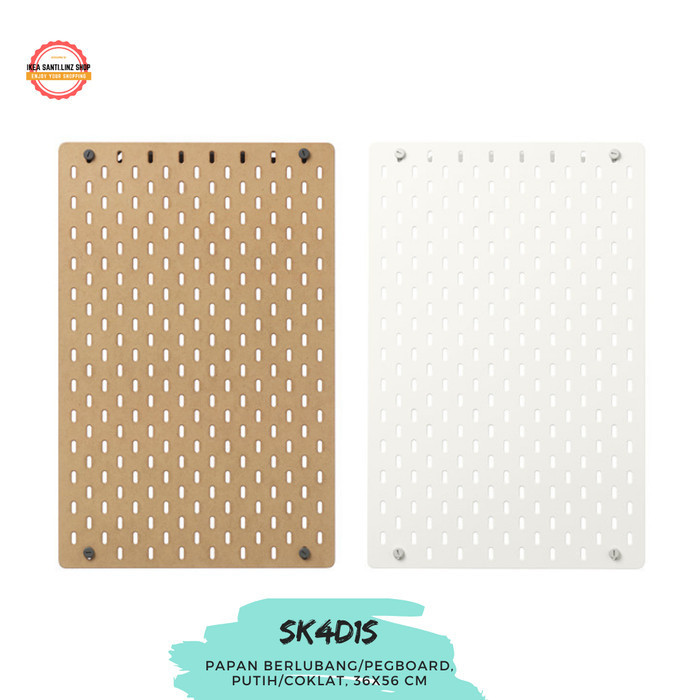 

Iksska Pegboard/Papan Berlubang, Putih/Coklat, 36X56Cm
