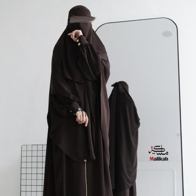 BALAD Set Gamis & Khimar Nonpad - Abaya Malikah #ayranashwa #malikah