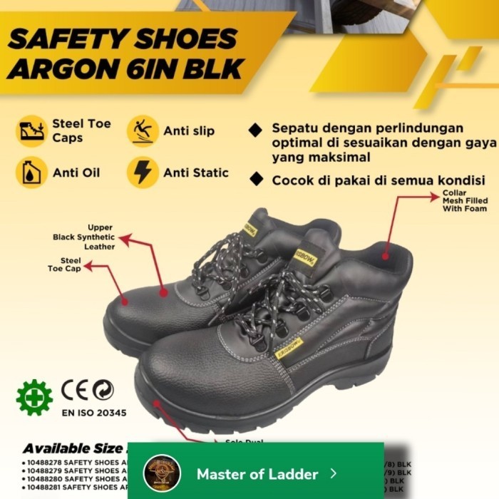 Krisbow Sepatu Safety Shoes Argon 6 Inch Sepatu Proyek Krisbow