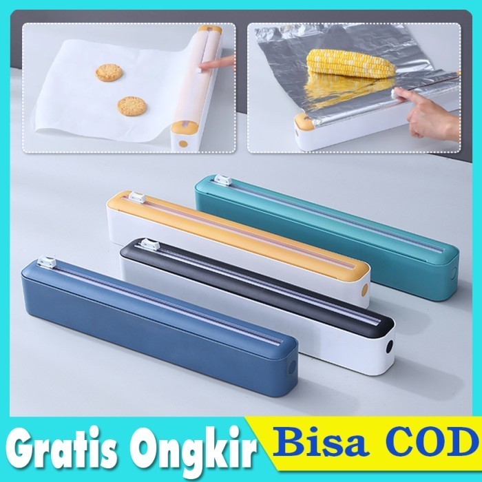 Alat Pemotong Plastik Wrapping Makanan Cling Wrap Dispenser Cutter