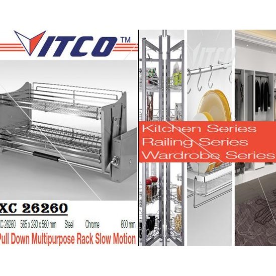 Vitco Xc 26260 Pull Down Multipurpose Rack Slow Motion - Rak Dapur Xavanca