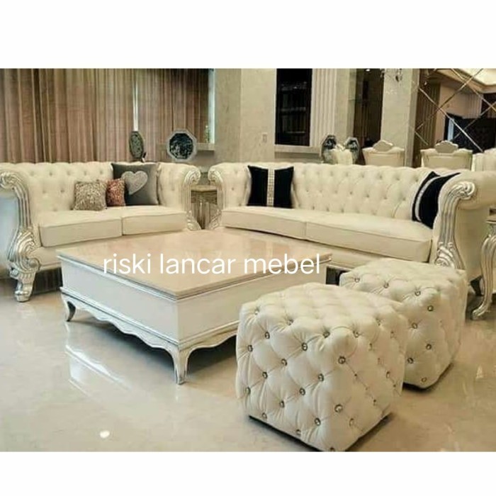 Kursi Sofa Tamu Chester Scandinavian Mewah Ukir Furniture Jepara Jati