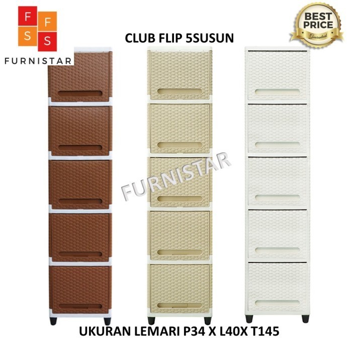 Lemari Plastik Club Flip 5Susun / Club Plastic Furniture Club Flip 5