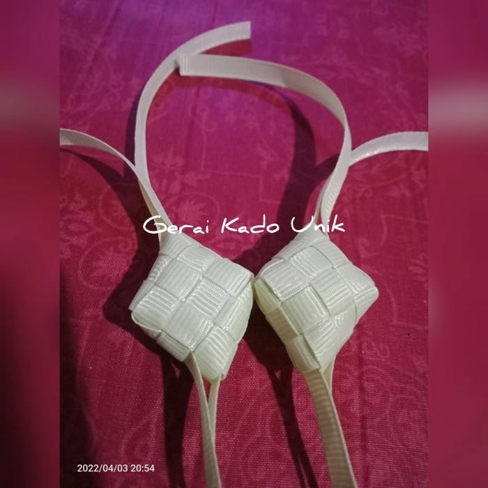 

Ketupat Pita Hias Mini, Uk: 2X2 Cm, Grossgrain 027