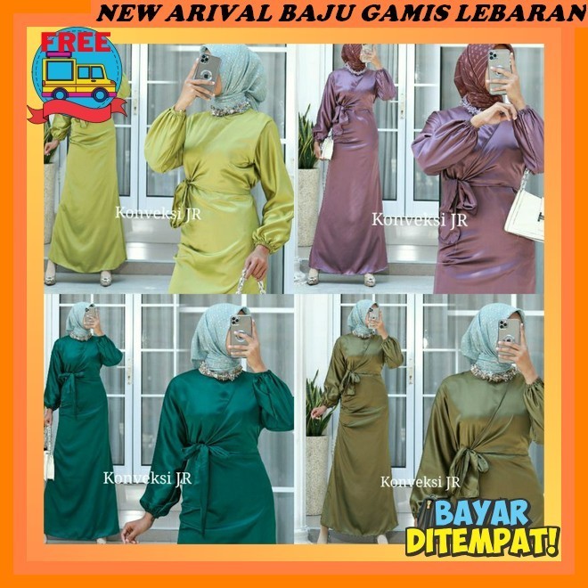 Pakaian Wanitaa Kekinian Atasan Jumbo Satin Longdress Korean Style Drss Baj Bju Dress Lebaran Kekini