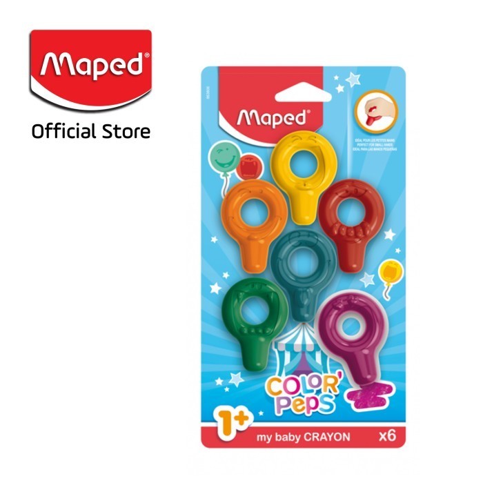 

Trendi Maped Krayon / Crayon Bayi / Baby Crayon Kemasan Blister Isi 6 Warna Hemat