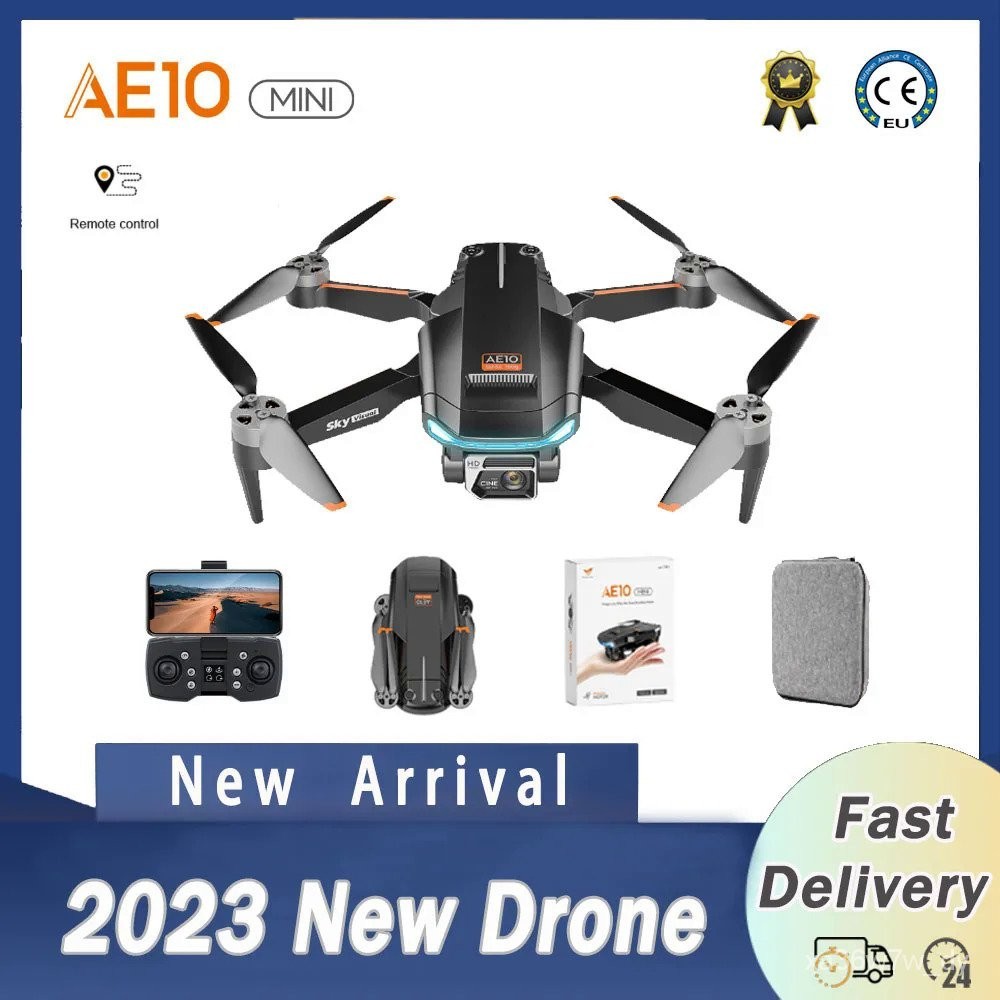 ☀Drone 2023 AE10 Mini 8K HD Lensa Ganda, Mainan Pesawat RC Helikopter Profesional Resolusi Mini 8K H