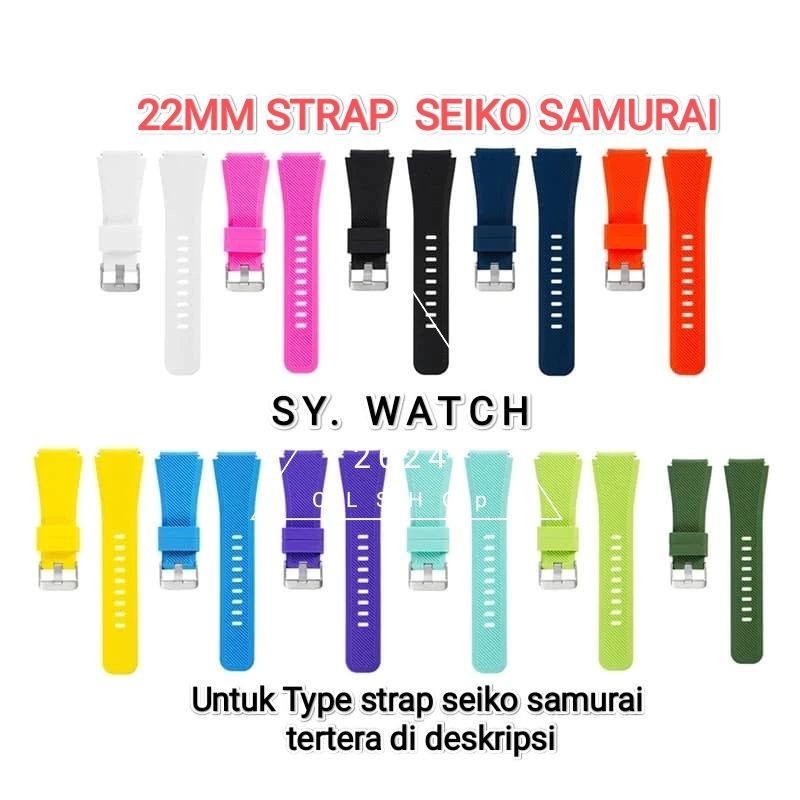 YSG Strap Watch 22mm Seiko Samurai Tali jam tangan Rubber Silikon